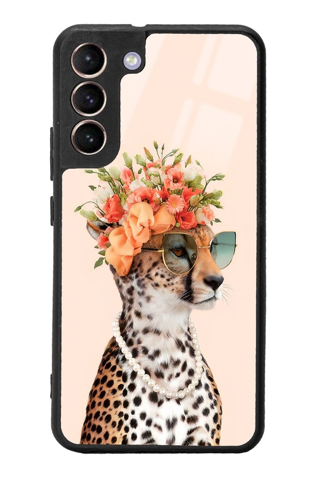 Samsung S22 Plus Influencer Glossy Phone Case with Leopard Cat Design