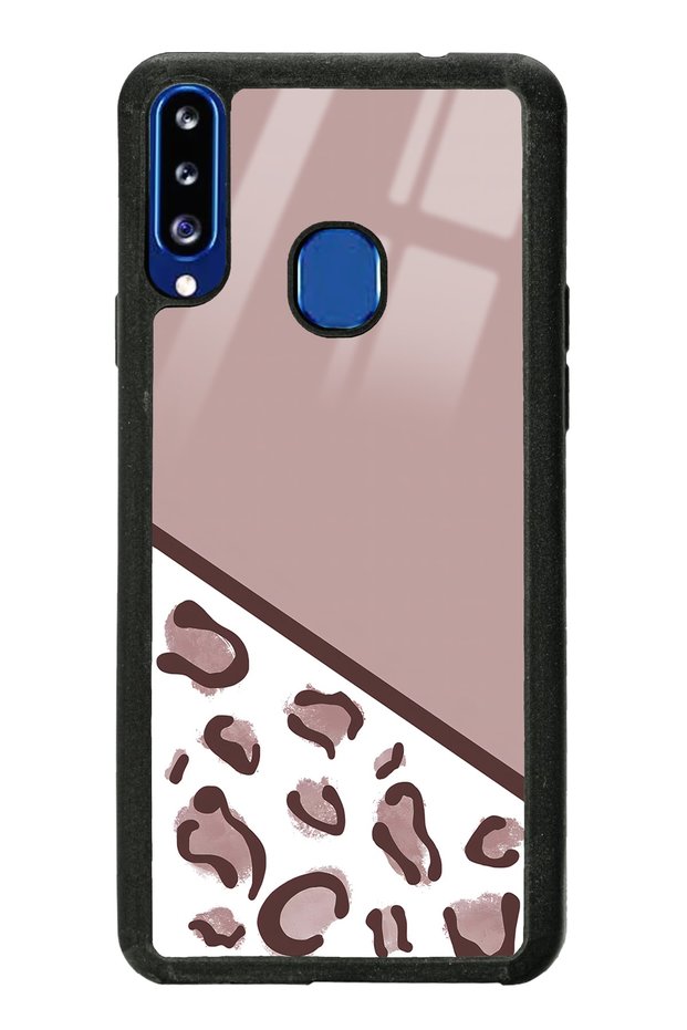 Samsung A20S Coffee Leopard Design Glossy Phone Case