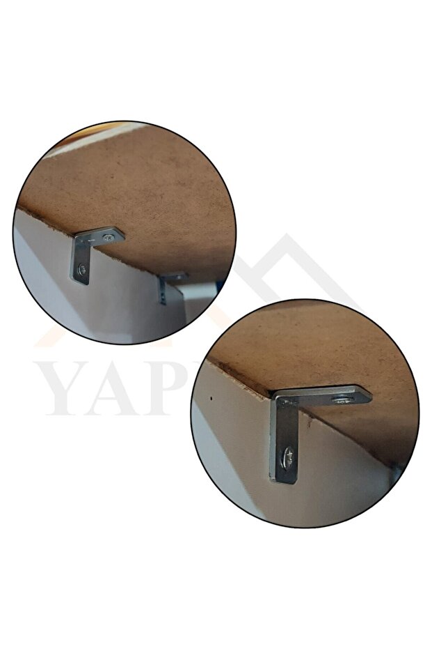 10 Adet L Demir Gönye Köşebent 2x16x25x25mm - Mobilya Dolap Raf Masa Köşe Bağlantı Birleştirme - 2