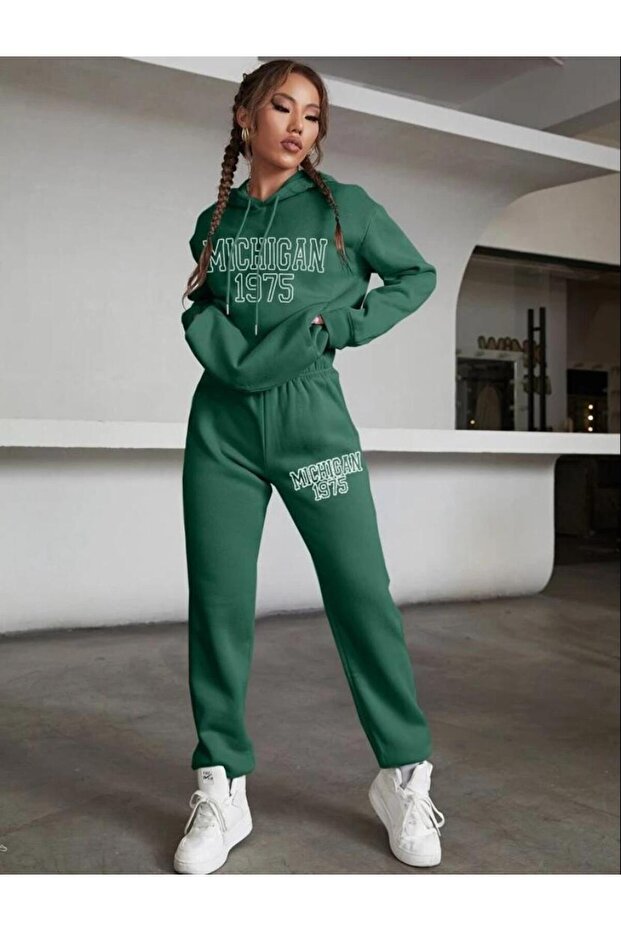 Women's Michigan 1975 Printed Oversize Tracksuit Set