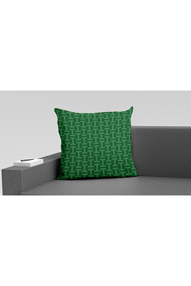 Throw Pillow Cover H Logo Green Geometric Patterned 1347