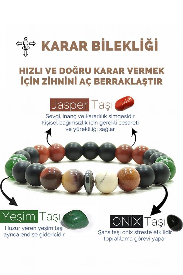 سوار من الحجر الطبيعي المعتمد من Onyx Jasper Jade Hematite