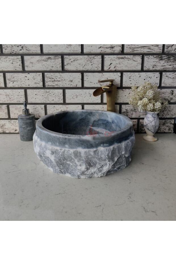 Gray Naturel Mermer Lavabo