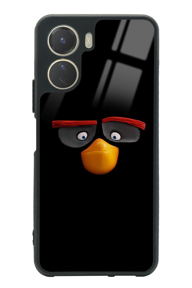 غلاف هاتف Vivo Y16 بتصميم أسود لامع