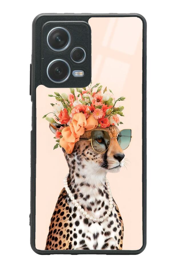 Xiaomi Redmi Note 12 Pro 5g Influencer Glossy Phone Case with Leopard Cat Design
