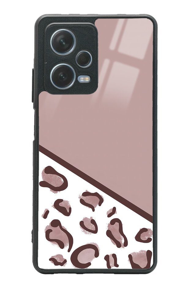 حافظة هاتف لامعة بتصميم الفهد البني لهاتف Xiaomi Redmi Note 12 Pro 5g