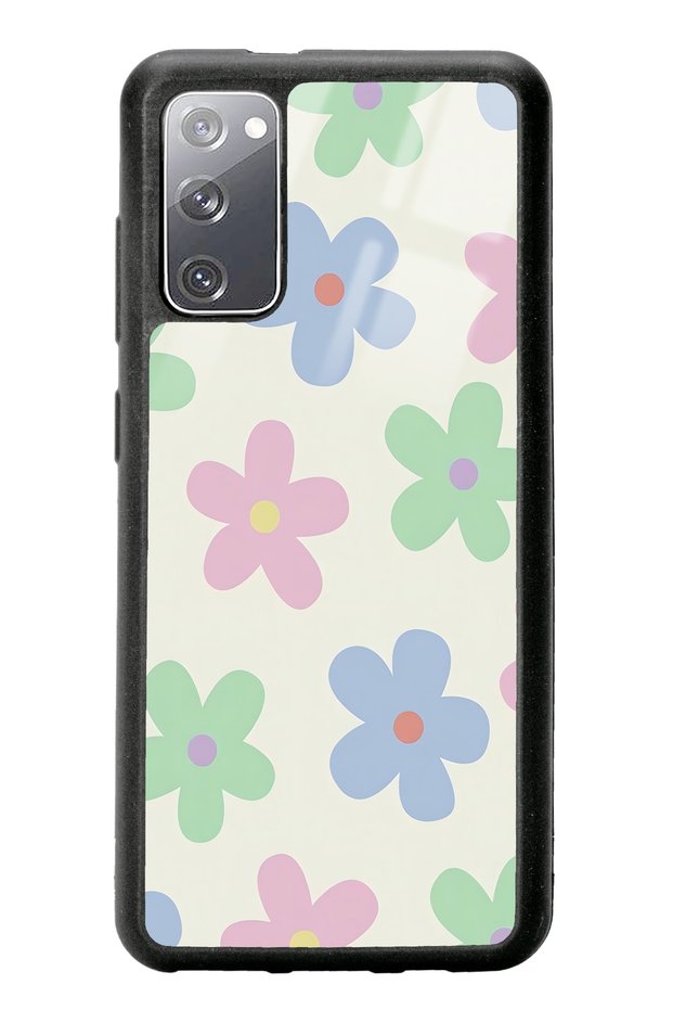 Samsung S20 Glossy Phone Case with Nude Flower Design