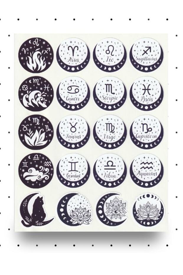Nunuki Halloween Horoscopes Sticker Set Halloween Sticker Astrology Decal Sticker NSTI0043