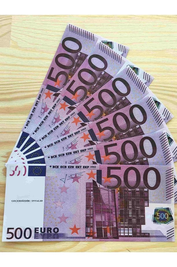 Mor Renkli Geçersiz 100 Adet İthal Kağıt Gramajlı Yeni Euro Sahte Para - 2