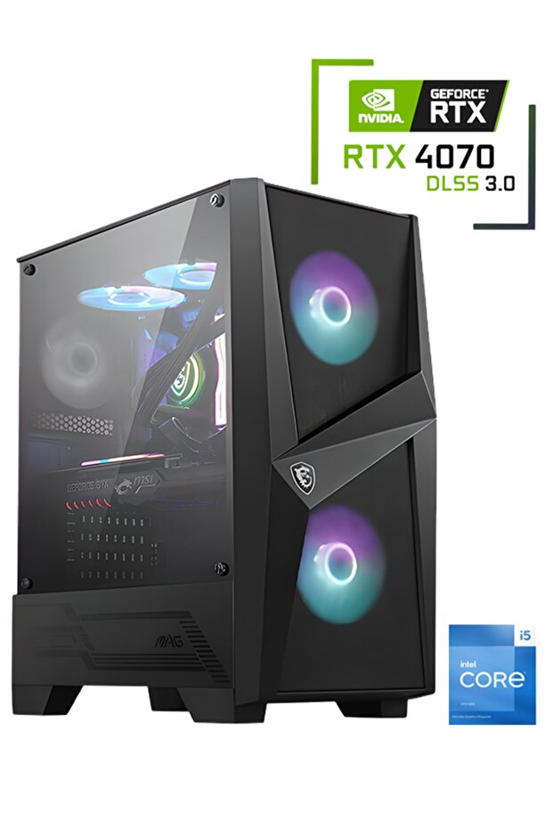 İNTEL CORE İ5 12400F / 32GB DDR4 / 500GB 3300-3100 MB /s M2 SSD / RTX4070 GAMING MASAÜSTÜ PC - 1