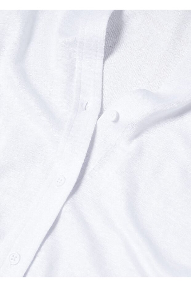 V Yaka Keten Gömlek - 6