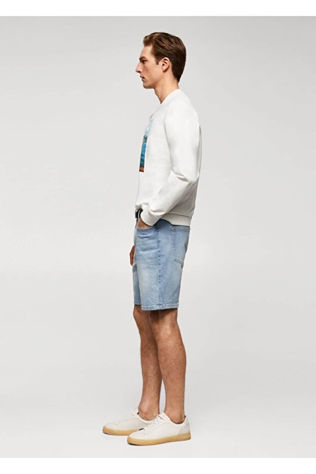 Desenli pamuklu sweatshirt - 7