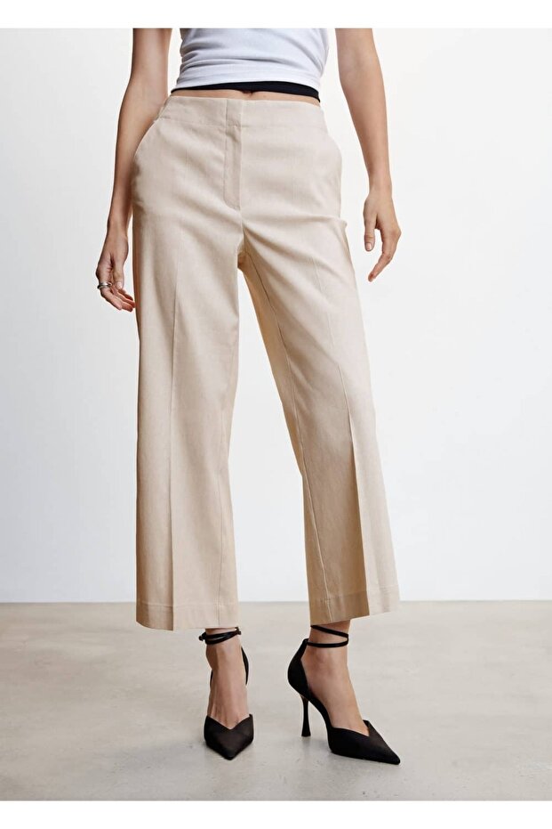 Gerade geschnittene Leinenhose - 1