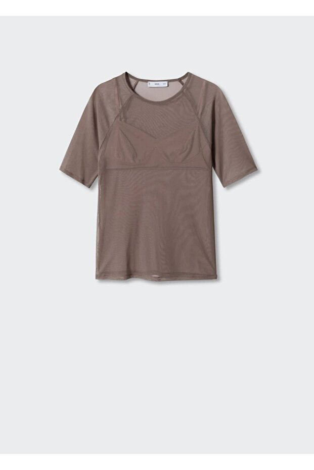 Yarı Transparan Büstiyer Bluz - 3