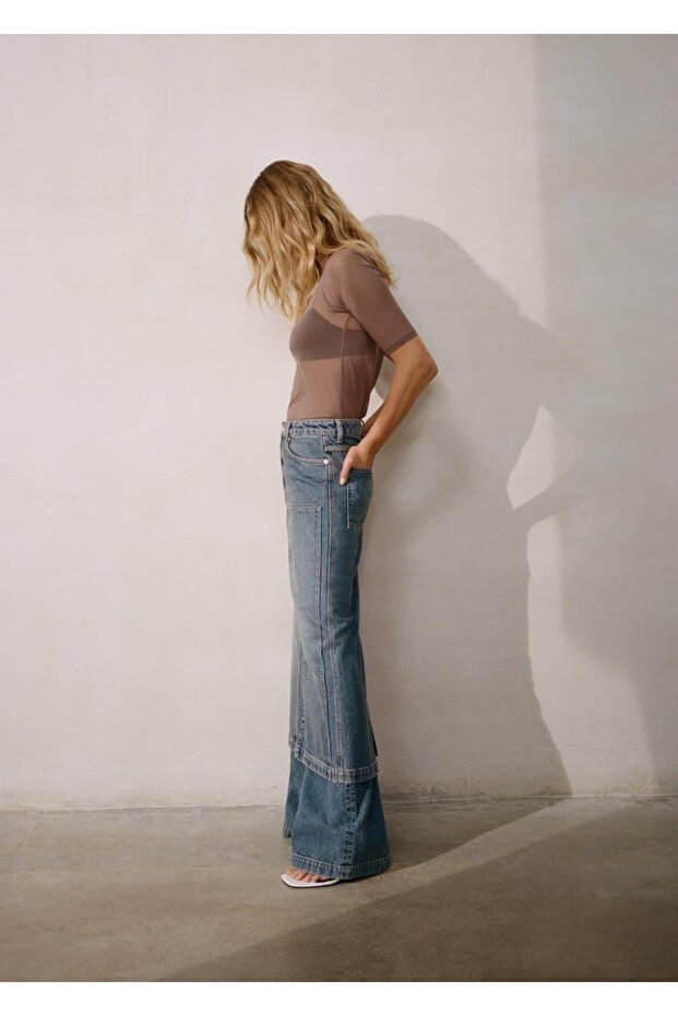 Yarı Transparan Büstiyer Bluz - 5