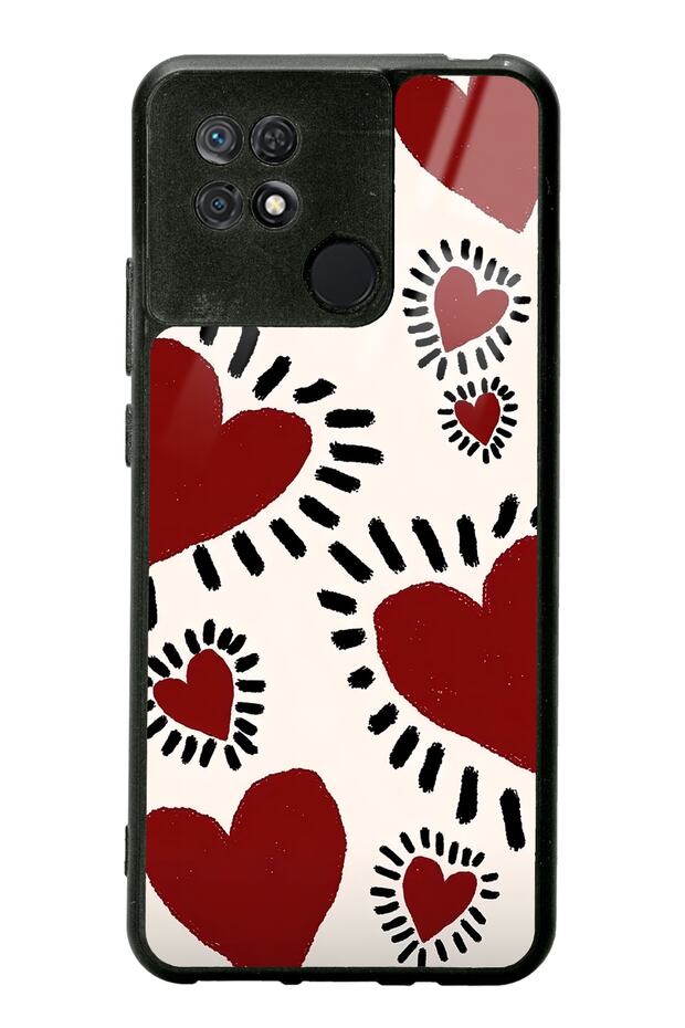 Xiaomi Redmi 10C Brush Heart Design Glossy Phone Case
