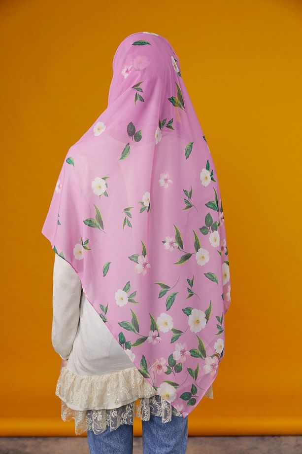 FLOWERS BONELİ ŞAL - PEMBE - 1