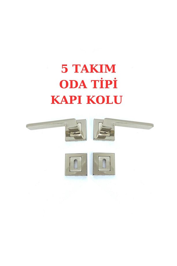 (7 TAKIM) Sofuoğlu Anka Paslanmaz Nikel Saten Kare Rozetli (3 1 SET) Kapı Kolu (5 ODA / 2 BANYO WC) - 6