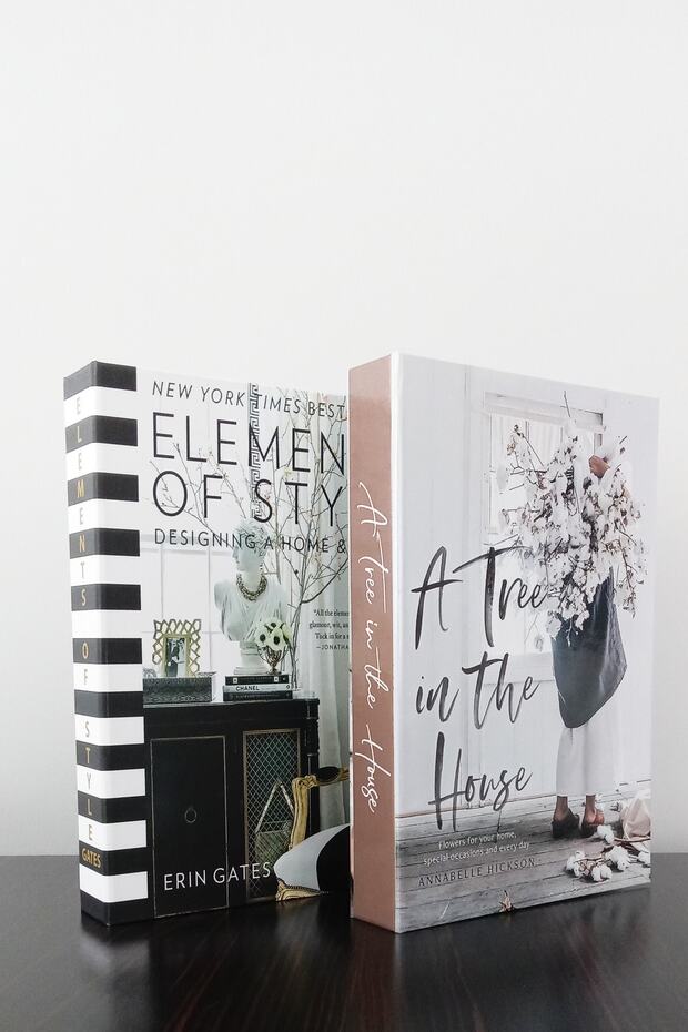 2 Pack Decorative Book Box Appearance elements Black & A Three In The House Themed