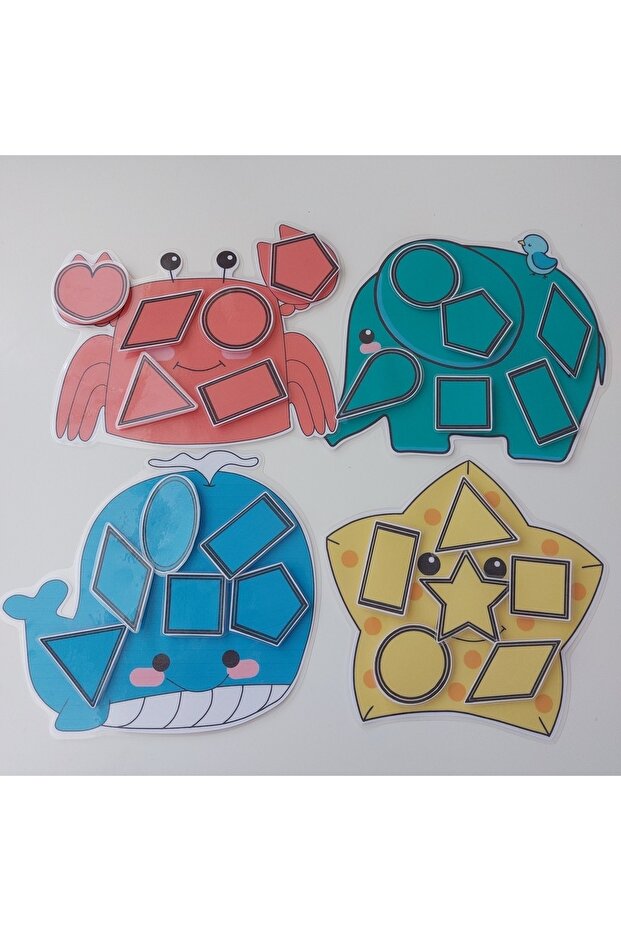 Activity of placing coloured shapes