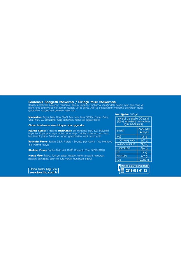 Glutensiz Spagetti Spahhetti Çubuk Makarna 400 gr X 3 Adet - 2