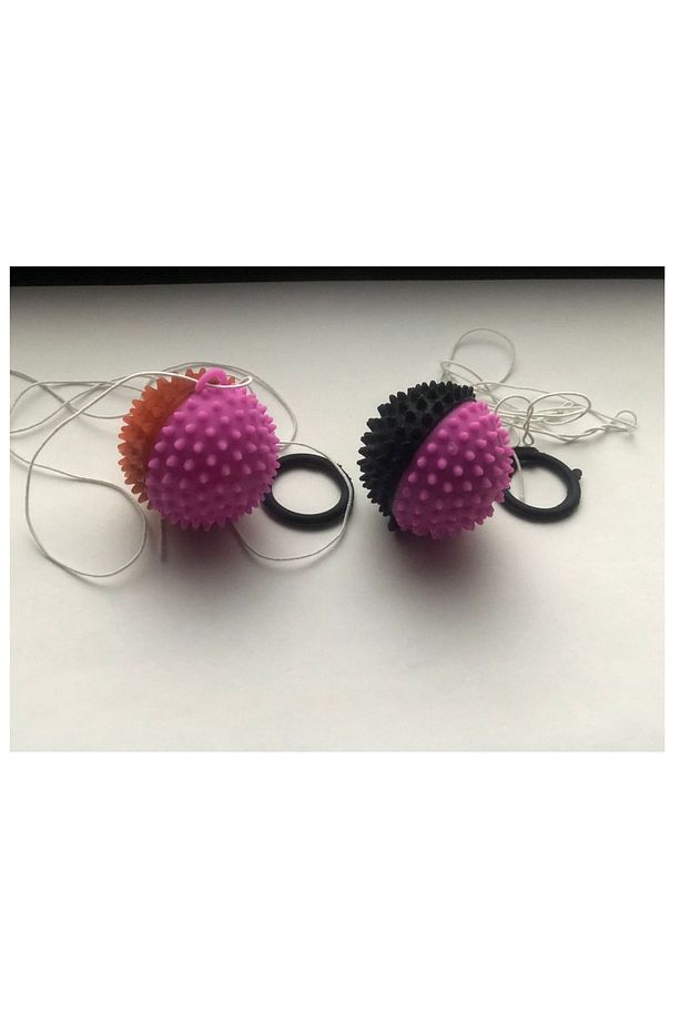 Stres kirpi topu ipli 2'li oyuncak eğlence çocuk parti BİLAL TOYS 2 ADET - 1