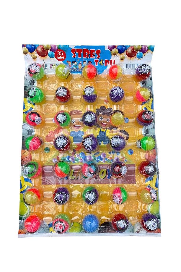 Stres kirpi topu ipli 2'li oyuncak eğlence çocuk parti BİLAL TOYS 2 ADET - 2