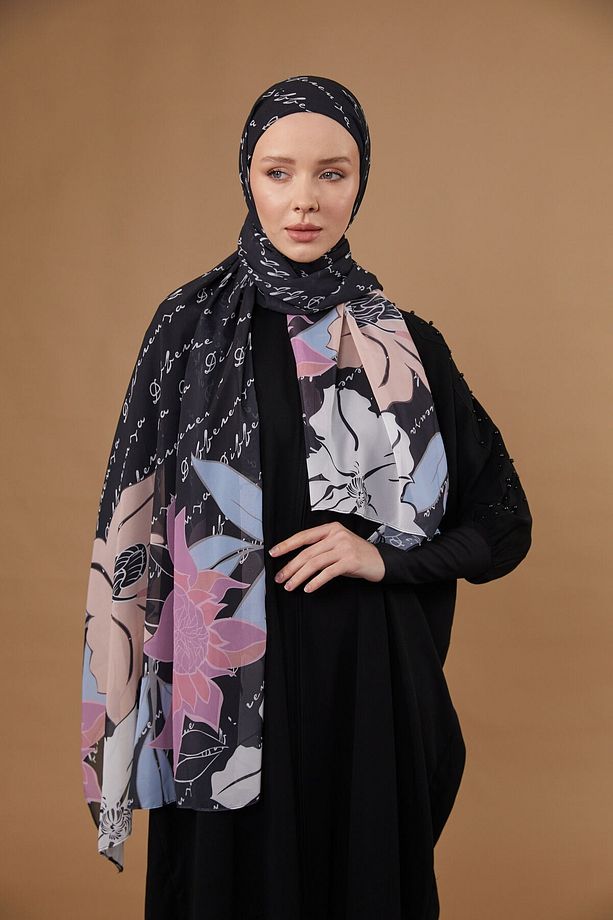 LOTUS BONELİ ŞAL - SİYAH - 3