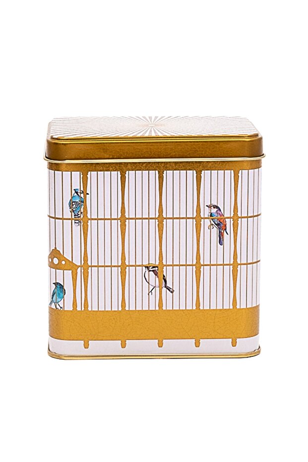 Er205-T7 Bird Cage Patterned Square Metal Storage Container 8 X 12 cm