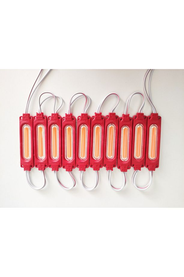 Parmak Cob Led Kırmızı 12 Volt Su Geçirmez 10,lu 3m Bantlı Kesilebilir 0409972 - 1
