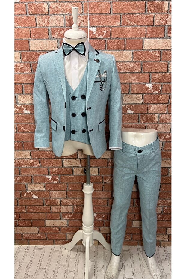 Çocuk Takim Elbise Yelekli Gömlekli Set 5yaş-14yaş Maldiv - 1