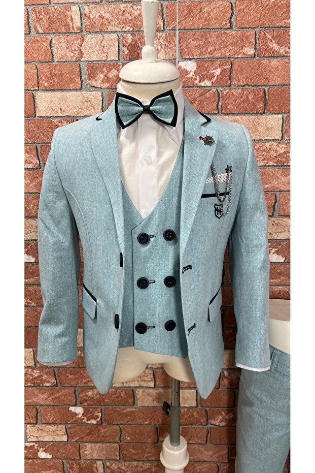 Çocuk Takim Elbise Yelekli Gömlekli Set 5yaş-14yaş Maldiv - 3