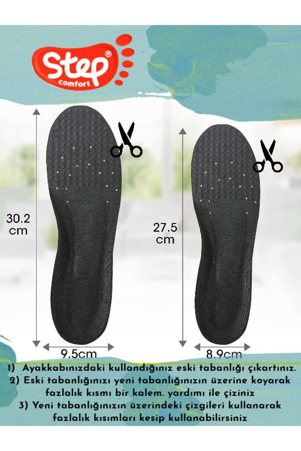 Step Code: 11 Super Soft- Rahat Spor Ayakkabı Tabanı Small: 34-37 Medium: 38-41 Large: 42-45 - 4
