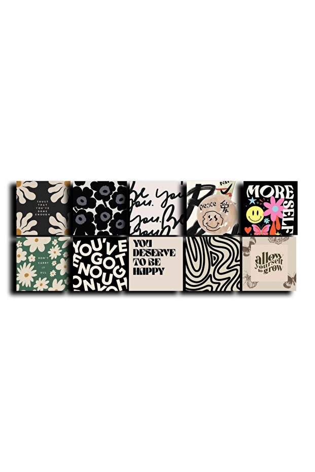 Aesthetic Black Themed Postcard Set (15x15 cm 10 pieces)
