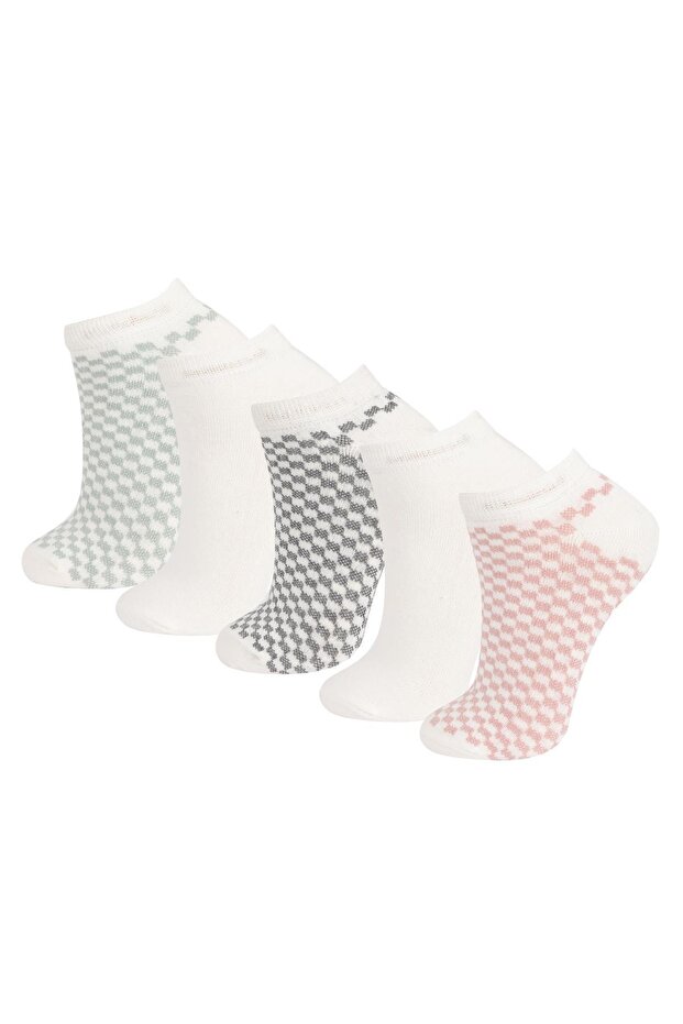 Woman's 5-Piece Cotton Booties Socks A5946axns