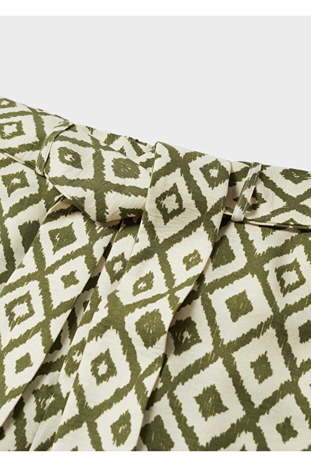 Desenli Fiyonklu Pantolon - 5