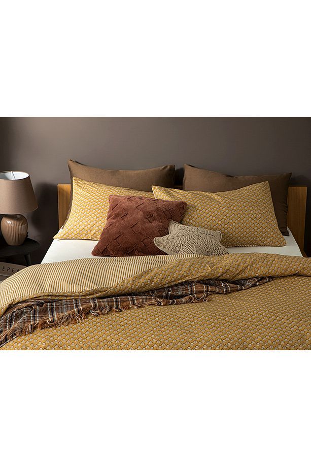 Palm Krep Tek Kişilik Nevresim Takımı 160x220 Cm Hardal - 4