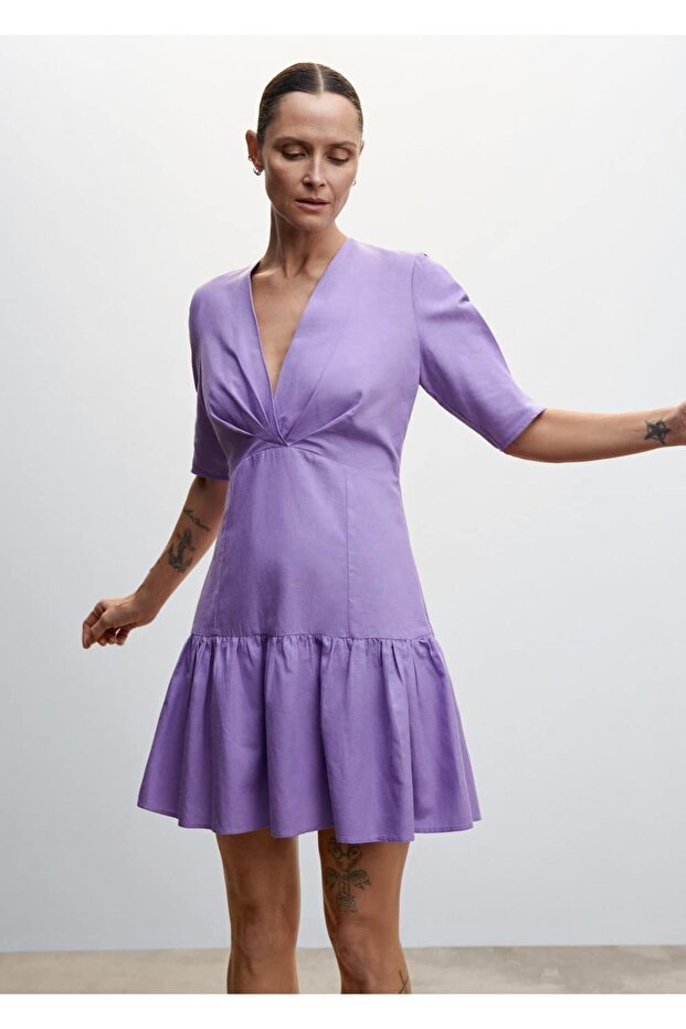 Kalın Pilili Elbise - 1