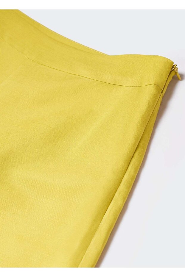 Keten Karışımlı Kısa Paçalı Pantolon - 5