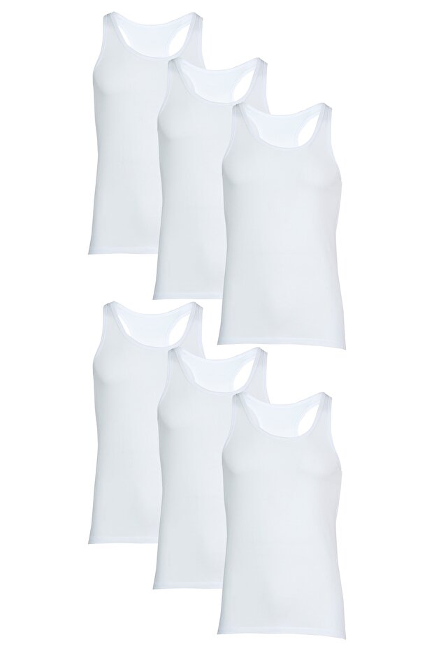 6-Piece Men's Cotton Ribbing Athlete Tank Top