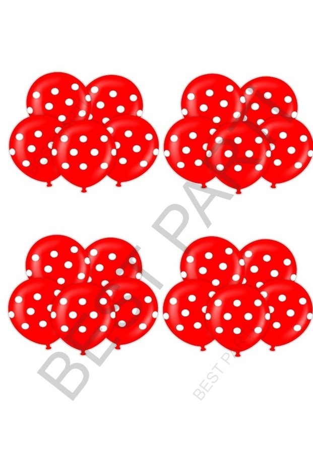 Best Red and White Polka Dot Balloons 20 Pieces