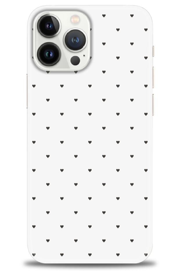 Case for iPhone 14 Pro Max Case Hd Printed Case - Tiny Black Heart + Full Screen Protector - 1