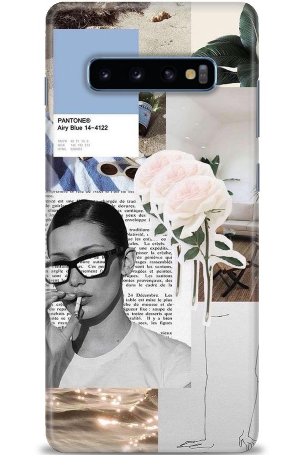 Samsung Galaxy S10 Plus Case Hd Printed Case - Woman with Glasses + Full Screen Protector