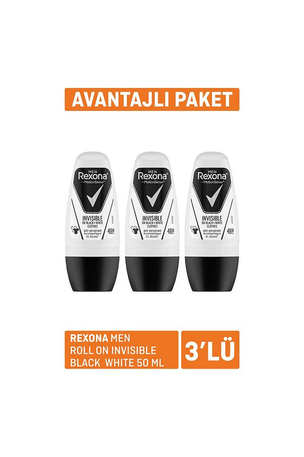 Men Roll on Invisible Black And White 50 ml x 3 - 1