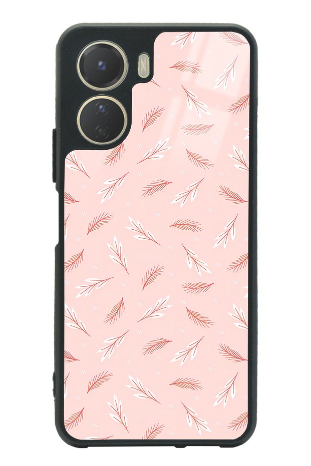 Vivo Y16 Glossy Phone Case with Powder Leaf Design