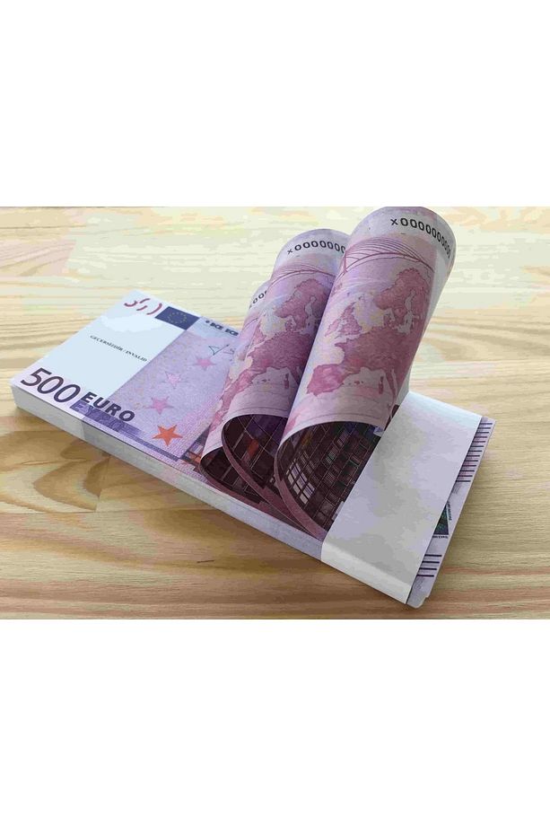 Mor Renkli Geçersiz 100 Adet İthal Kağıt Gramajlı Yeni Euro Sahte Para - 1