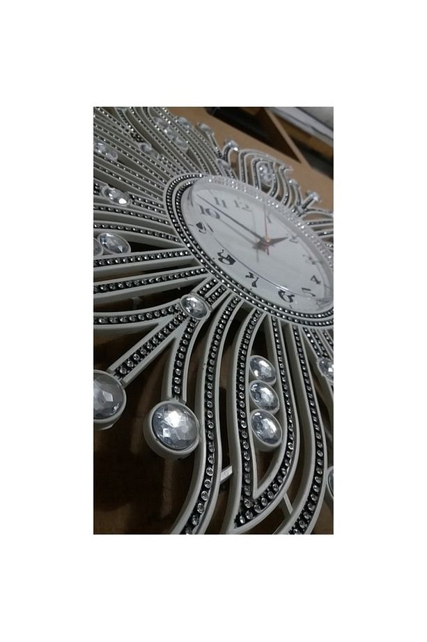 Fas Osmanlı Çiçek Motif Desenli Akrilik Çok Taşlı Duvar Saati - 2