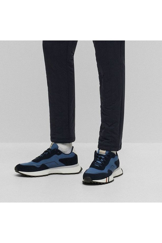 Erkek Deri Logolu Kalın Tabanlı Günlük Kullanım Lacivert Sneaker 50498907-401 - 2