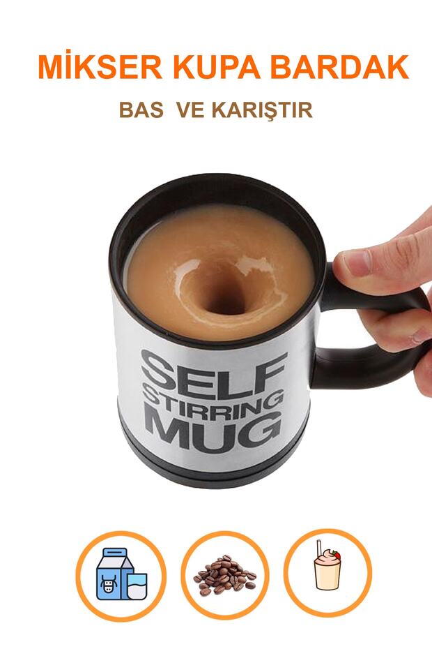 Mikser Kupa Bardak Kendi Kendine Karıştıran Tek Tuşla Kolay Kullanım - 1