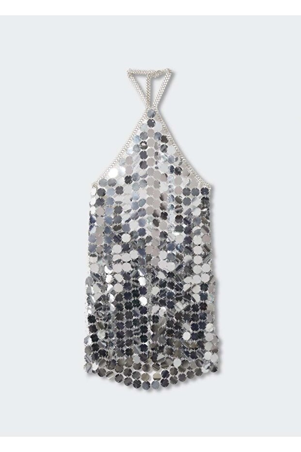 Metalik diskli elbise - 3